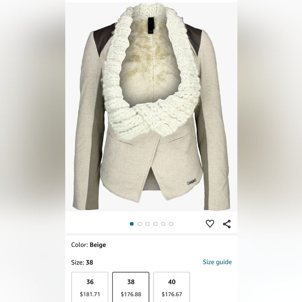 Desigual women's Soraya cream color size medium.Brand new with out tags